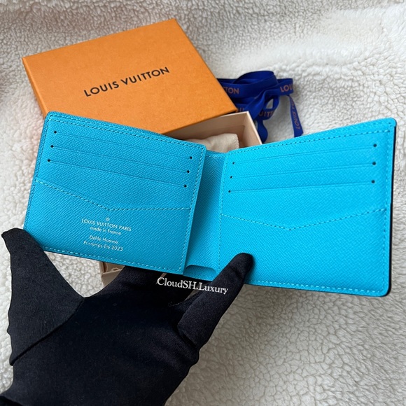 Auth BN Louis Vuitton Blue Monogram Playground Slender Wallet - BNIB - Picture 2 of 10